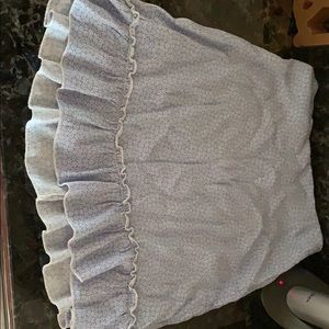 white and blue ruffle skirt